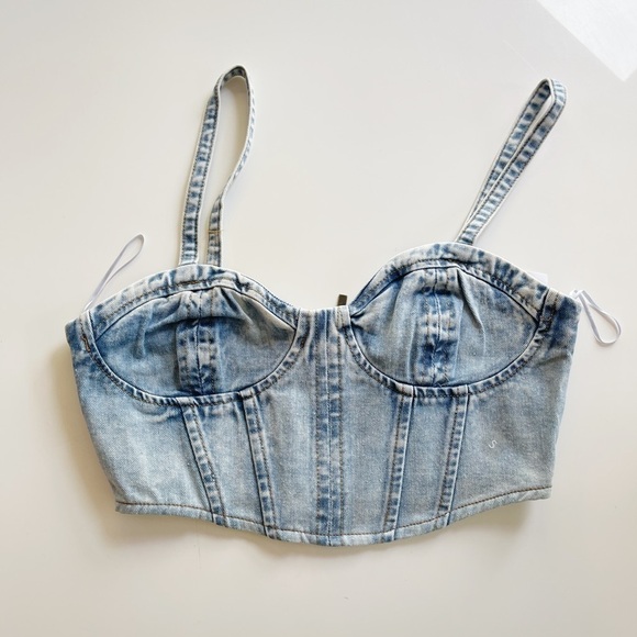 Pacsun Denim Corset Top - S - Picture 7 of 8